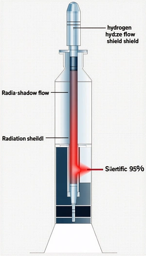 A Red Line Is Drawn Through A Diagram Of A Rocket, Indicating The Path Of The Rocket's Exhaust