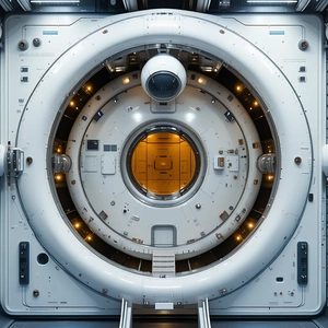 A Large, White, Cylindrical Structure With A Hollow Center