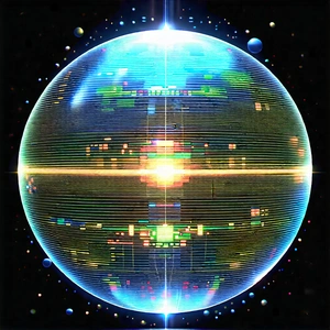 Quantum Computer With (digital:1.33) Particles With Large, Colorful,