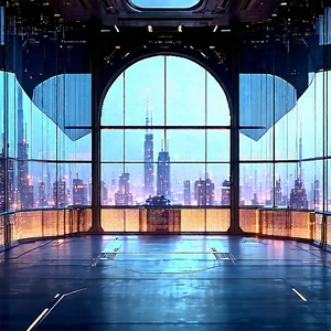 Futuristic Tech Startup Office With Large, Open