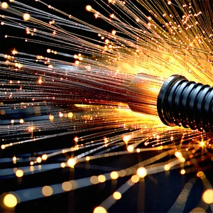 Tech Drone Photography: Close-up Of Fiber Optic Cables With Close-up Wire
