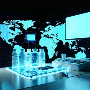 Healthcare Technology In Tech Office With Computer Monitor