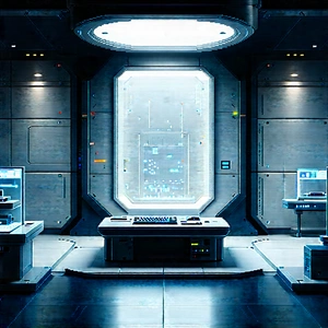 Futuristic Research Laboratory With Image
