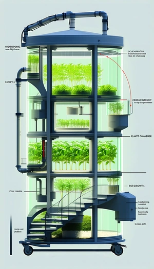 A Large, Multi-level Structure With A Variety Of Plants Growing On Each Level