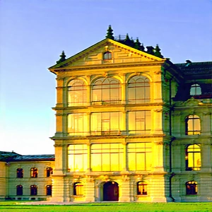 Urban Hdr Photography: Historic Building With Reflective Glass With Large, Building