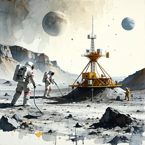 In The Image, There Are Three Astronauts On A Rocky