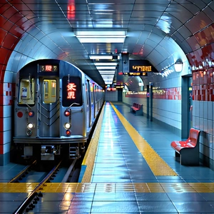 Urban 3D Render: (city:1.11) subway in quiet side street