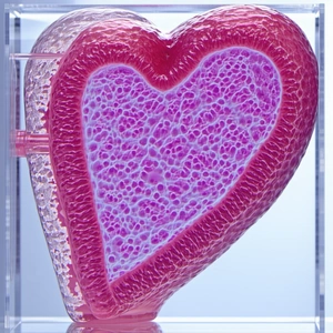 A Heart-shaped Object Made Of Glass, With A Pinkish Hue