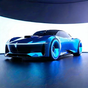 Innovative Electric Vehicle Design With Blue Sports