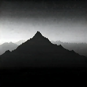 Nature Drone Photography: Mountain Range During Night With Black White