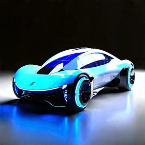 Innovative Electric Vehicle (design:1.3) With Futuristic Blue