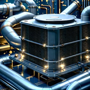 Close-up Of Cooling System With Large, Shiny