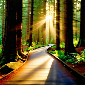 Nature Architectural Photography: Path through redwood forest