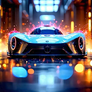 Automotive Technology In Tech Office With Blue Sports