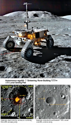 A Rover Vehicle On The Moon, With A Large Wheel In The Foreground
