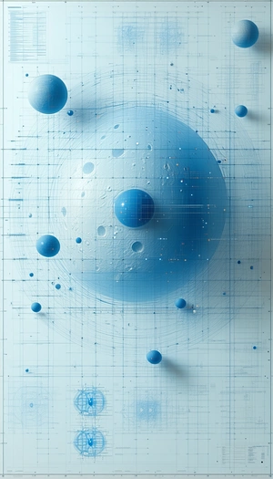 In The Image, There Is A Blue Sphere With A Few Blue Balls Surrounding It