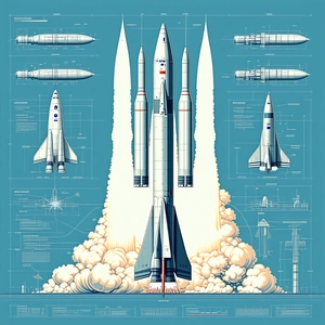 A Space Shuttle Is Shown In A Diagram, With Its Booster Rockets Attached