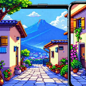 Smartphone With Streaming Content With Cartoon-like Drawing