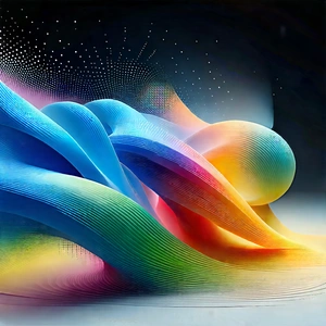 Abstract Pastel Drawing: Particle movement captured in abstract form