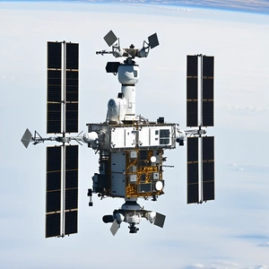 A Space Shuttle Flying High In The Sky