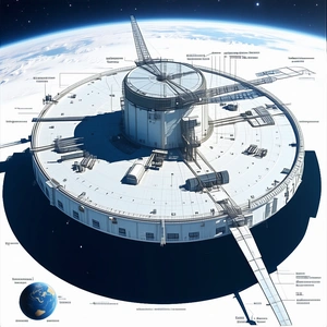 A Large White Dome Structure Is Shown In A Space Station