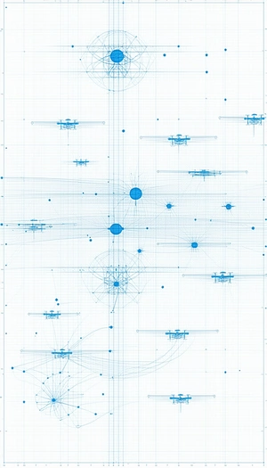 A Blue And White Drawing Of A Plane Is Displayed On A Piece Of Paper