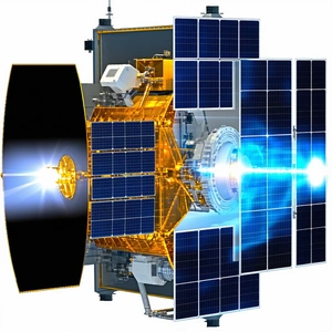 A Spacecraft With A Solar Panel On Its Side