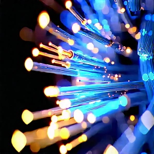 Close-up Of Fiber Optic Cables With Close-up Blue