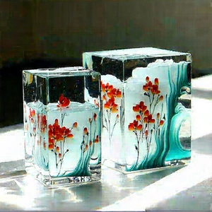 Abstract Sumi-E Painting: Glass arrangement with movement