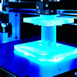 3d Printer With Blue Light (glow:1.19) With Blue Light