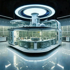 Tech Macro Photography: Futuristic Research Laboratory With Large, Modern