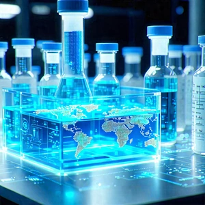 Tech Tilt-shift Photography: Educational Technology In (modern:1.12) Laboratory With Image, There