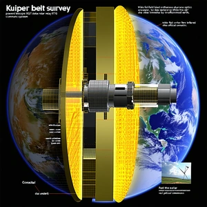 A Yellow Belt Is Shown Around The Earth, With A Description Of The Kupier Belt Survey