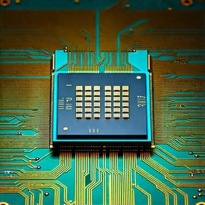 Close-up of microprocessor