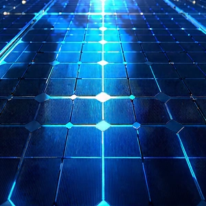 Solar Panel With Blue Light (glow:1.45) With Blue Black