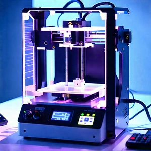3d printer with neon accents