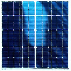 Tech Linocut Print: Solar Panel With Blue Light Glow With Solar Panel