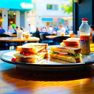 Urban Hdr Photography: Urban Cafe Culture Scene With Dining Table