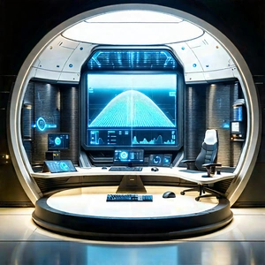 (futuristic:1.13) Digital Workspace With Image, There