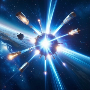 image, there large spacecraft dome-shaped