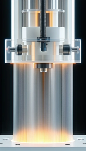 A Large, Clear Glass Cylinder Is Filled With A Yellow Liquid