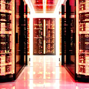 Futuristic Server Room With Large Room