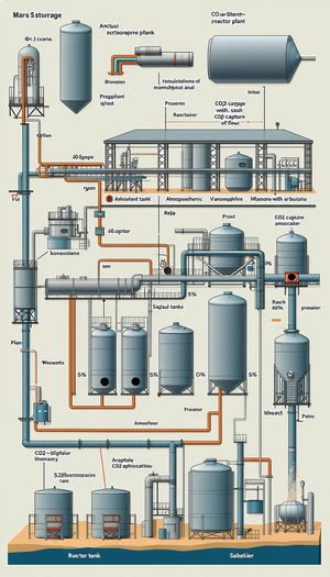 A Large Industrial Plant Is Shown In A Diagram, With Various Pipes And Equipment Labeled