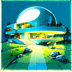 Futuristic Smart Home With Drawing Futuristic