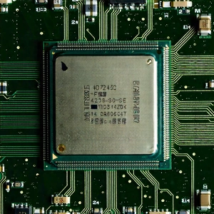 Close-up of microprocessor
