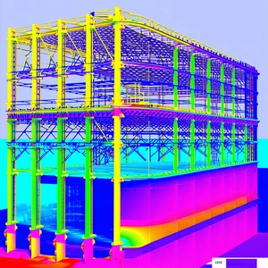 A Large, Colorful Building Is Depicted In A 3d Model