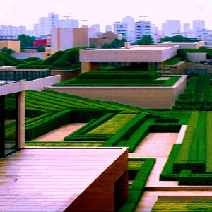 Urban Editorial Photography: Rooftop garden with sightseeing