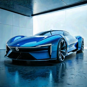 Innovative Electric Vehicle Design With Sleek Blue