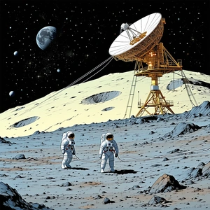 In The Image, There Are Two Astronauts Walking On The Moon