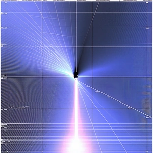 The Image Is A Blue And White Graphic Of A Tunnel